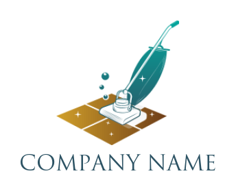 cleaning logo icon vacuum cleaner with bubbles