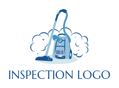 cleaning logo icon vacuum cleaner with clouds