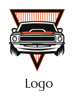 make an auto logo vintage car in triangle - logodesign.net