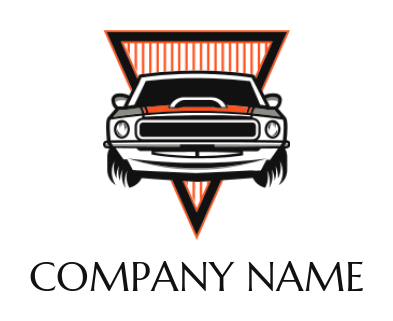 make an auto logo vintage car in triangle - logodesign.net