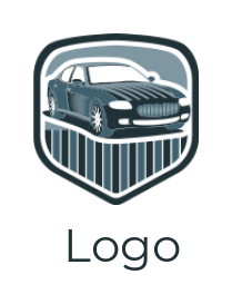 auto logo maker vintage car inside shield 