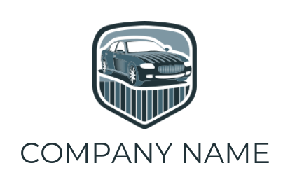 auto logo maker vintage car inside shield - logodesign.net