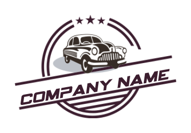 design an auto logo vintage car inside the emblem with stars - logodesign.net