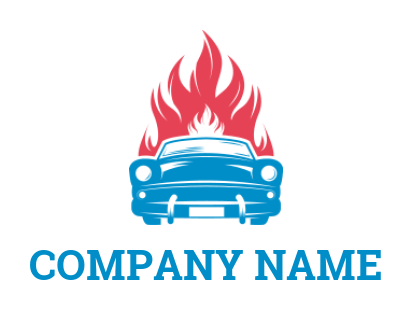 design an auto logo vintage car with burning flame - logodesign.net