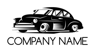 auto logo online vintage car with wheels - logodesign.net