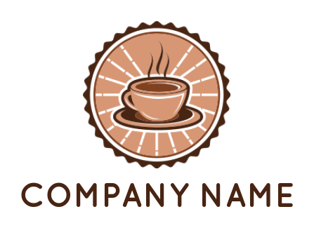 restaurant logo maker vintage coffee cup with steam badge - logodesign.net