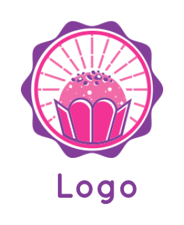 food logo icon vintage cupcake emblem - logodesign.net