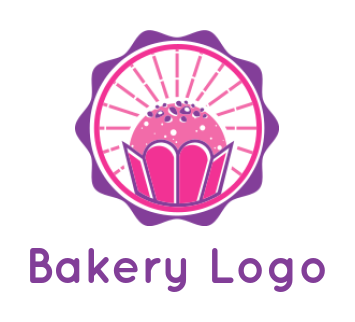 food logo icon vintage cupcake emblem - logodesign.net