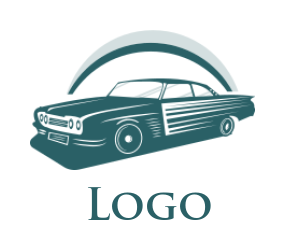 make an auto logo vintage half shadow design car