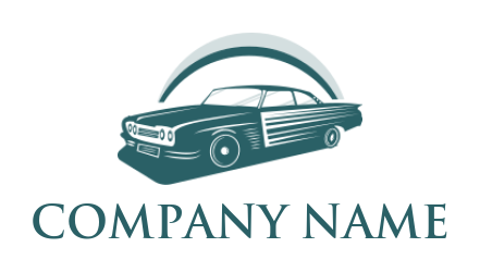 make an auto logo vintage half shadow design car