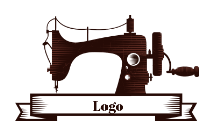 vintage sewing machine with ribbon | Logo Template by LogoDesign.net
