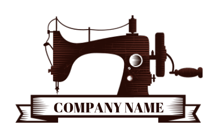 fashion logo maker vintage sewing machine with ribbon - logodesign.net