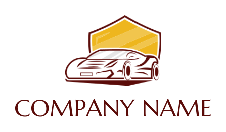 auto logo icon vintage sports car in shield