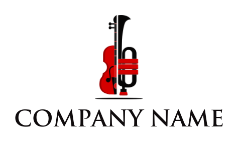 make a music logo of violin tied to jazz trumpet