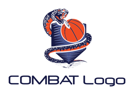 make an animal logo viper mascot with basketball - logodesign.net