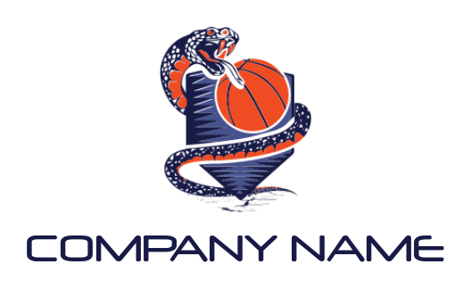 make an animal logo viper mascot with basketball - logodesign.net