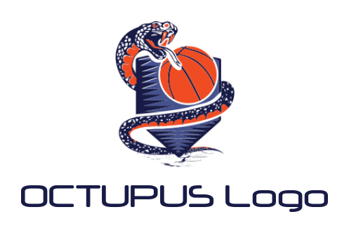 make an animal logo viper mascot with basketball