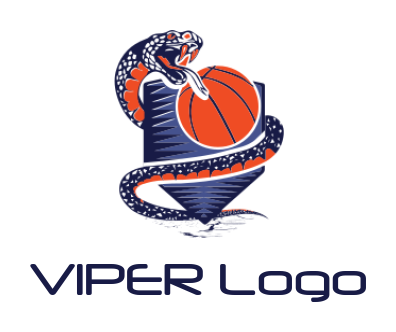 make an animal logo viper mascot with basketball