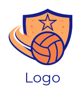 create a sports logo volleyball shield with swooshes - logodesign.net