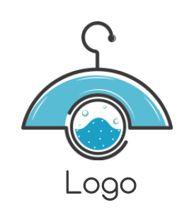 cleaning logo icon washing machine in hanger