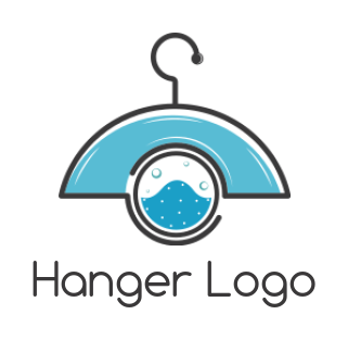 cleaning logo icon washing machine in hanger
