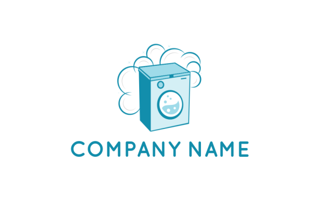 cleaning logo online washing machine with foam - logodesign.net