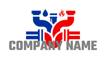 Plumbing water and gas pipe logo maker