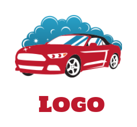 cleaning logo maker water bubbles on red car