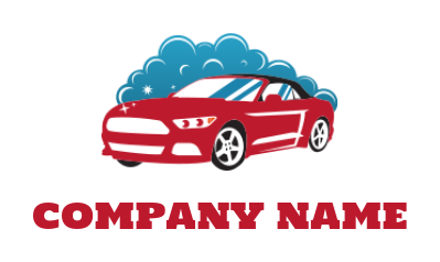 cleaning logo maker water bubbles on red car