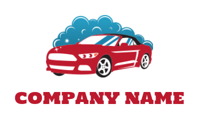 cleaning logo maker water bubbles on red car