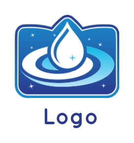 cleaning logo water drop with swooshes in shield