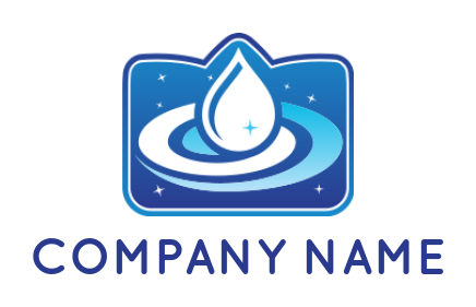 cleaning logo water drop with swooshes in shield