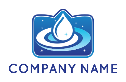 make a cleaning logo water drop with swooshes in shield - logodesign.net