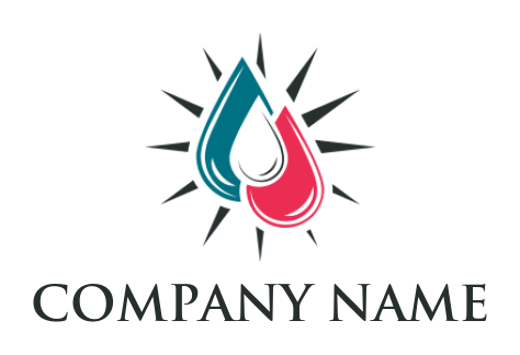 make an energy logo water drop in front of sunrise 