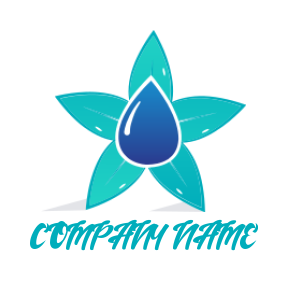 cleaning logo online water drop inside flower - logodesign.net