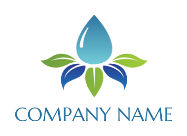 cleaning logo maker water drop on abstract leaves - logodesign.net