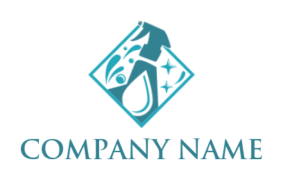cleaning logo water drop stars and spray bottle