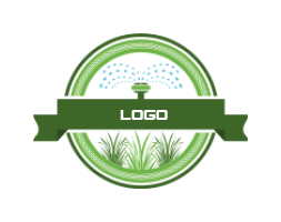 water sprinkler on ribbon with grass