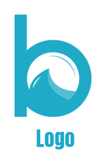 Letter B logo template with water wave inside