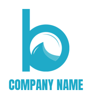 Letter B logo template water wave inside letter B