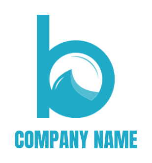 Letter B logo template with water wave inside