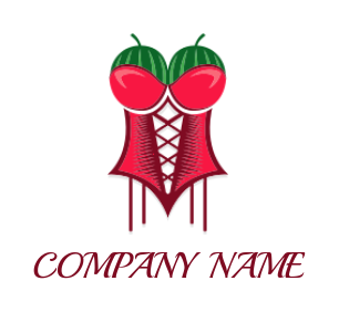 apparel logo online watermelon merged with corset - logodesign.net