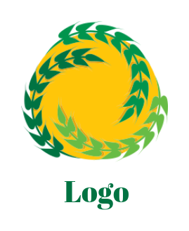 agriculture logo of wheat crop around the sun