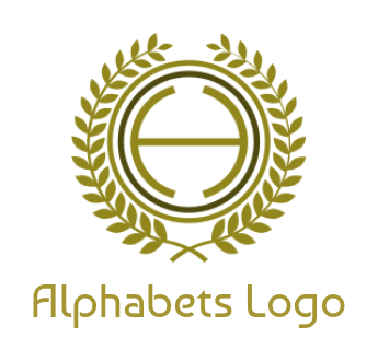 Create a Letter H logo in circle with wreath