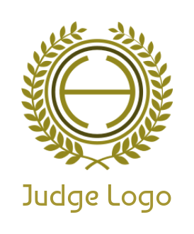 Create a Letter H logo in circle with wreath