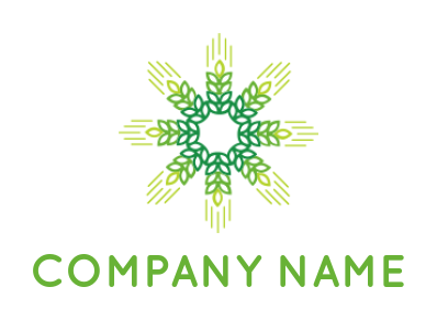 agriculture logo of wheat leaves forming a star