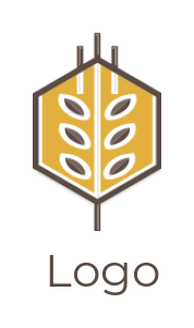 agriculture logo online wheat stalk in hexagon