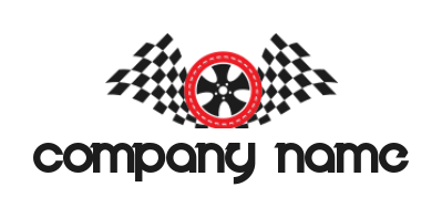 transportation logo of wheel on checkered flag