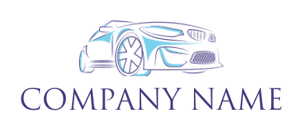 auto logo template line art sports car