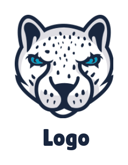 animal logo angry white cheetah mascot